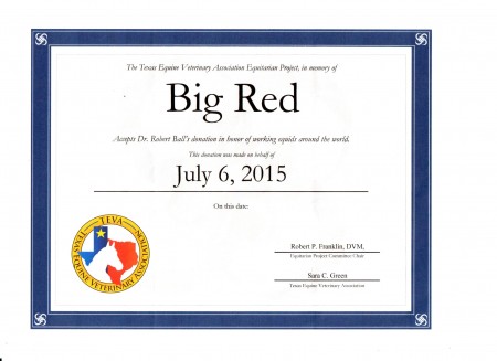 Big Red Certificate